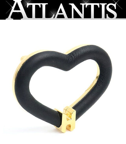 HERMES Au Coeur du Faubourg Swift Leather Brooch Black