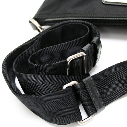 PRADA Triangle Logo Nylon Flat Bag Black Size ONE SIZE
