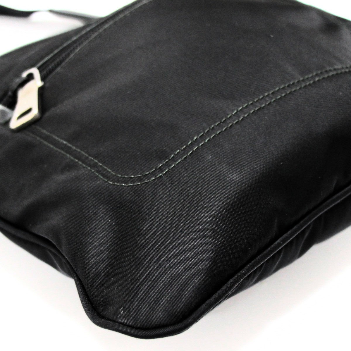 PRADA Triangle Logo Nylon Flat Bag Black Size ONE SIZE
