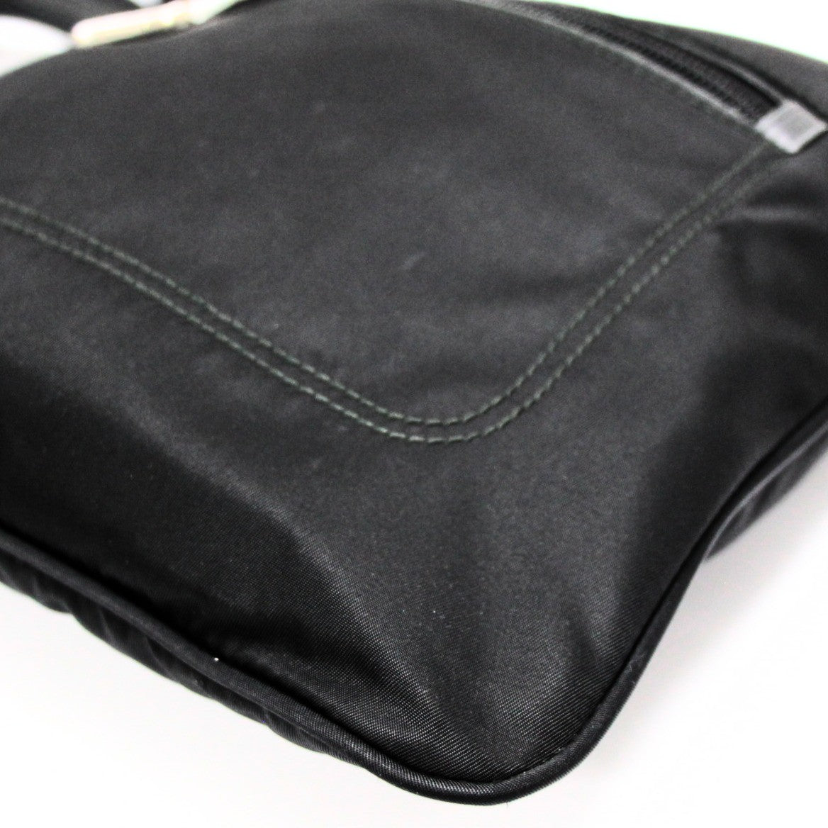 PRADA Triangle Logo Nylon Flat Bag Black Size ONE SIZE
