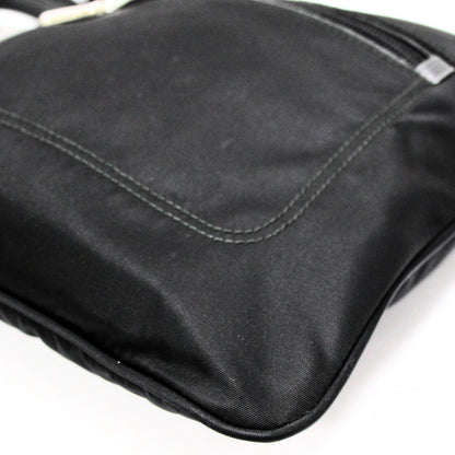 PRADA Triangle Logo Nylon Flat Bag Black Size ONE SIZE