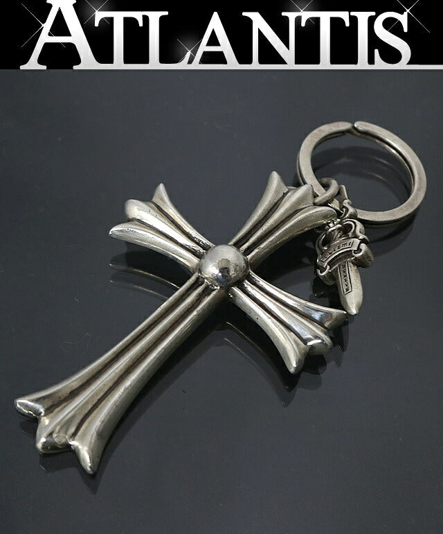 CHROME HEARTS Large Floral Cross Pin Silver Size ONE SIZE