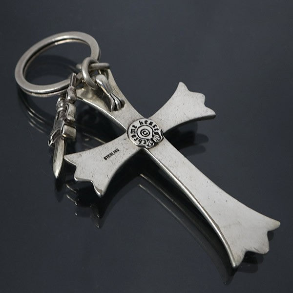 CHROME HEARTS Large Floral Cross Pin Silver Size ONE SIZE