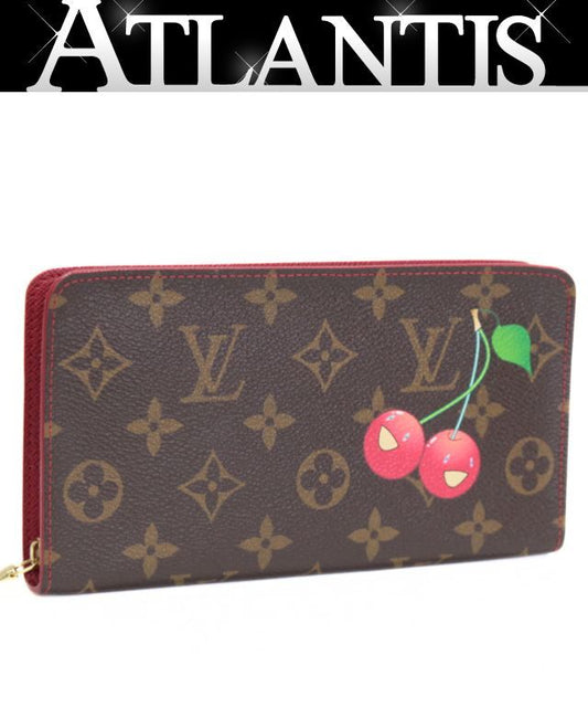 Louis Vitton Monogram Cherry Zip Wallet Brown Size ONE SIZE