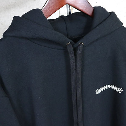 CHROME HEARTS Old English Scroll Label Hoodie Black Size M
