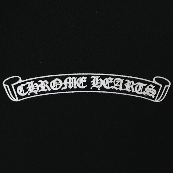 CHROME HEARTS Old English Scroll Label Hoodie Black Size M
