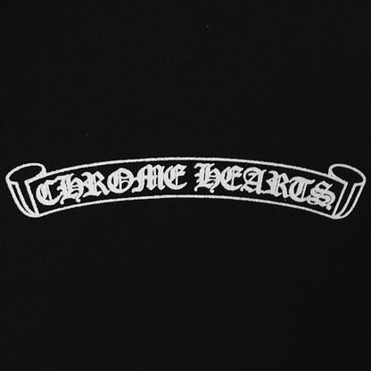 CHROME HEARTS Old English Scroll Label Hoodie Black Size M
