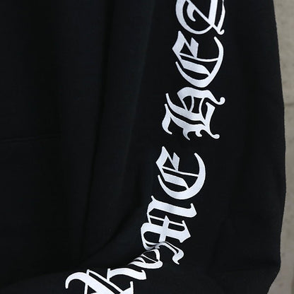 CHROME HEARTS Old English Scroll Label Hoodie Black Size M