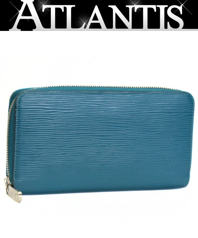 Louis Vuitton Zippy Epi Leather Wallet Cyan Size ONE SIZE