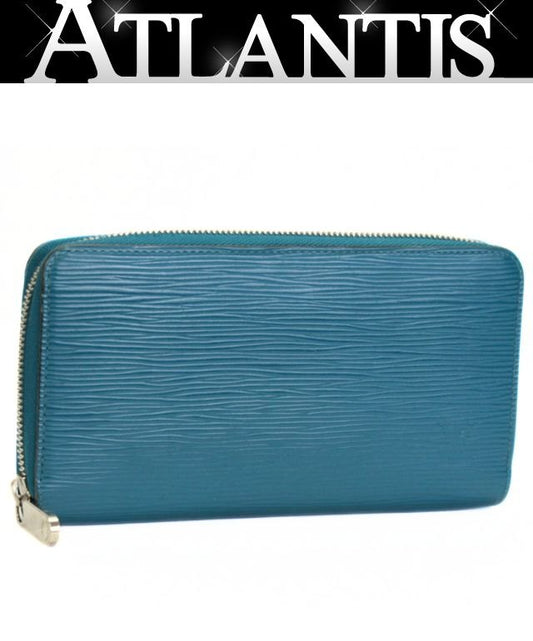 Louis Vuitton Zippy Epi Leather Wallet Cyan Size ONE SIZE