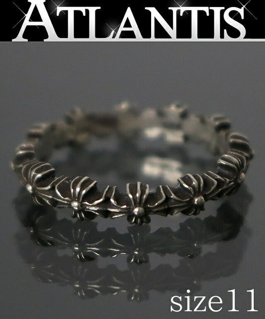 CHROME HEARTS Tiny E CH Plus Band Ring Silver Size US 6