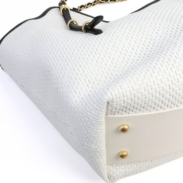 CHANEL 26C Maxi Shopping Raffia & & Black Bag Size ONE SIZE