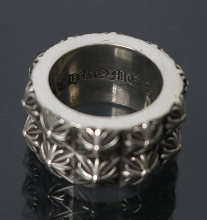 CHROME HEARTS Double Beat Punk Silver Ring Size ONE SIZE