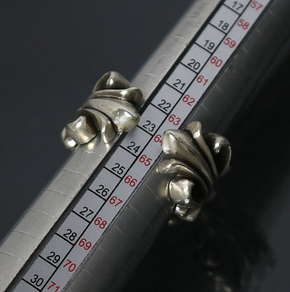 CHROME HEARTS Double Floral Cross Silver Ring Size ONE SIZE