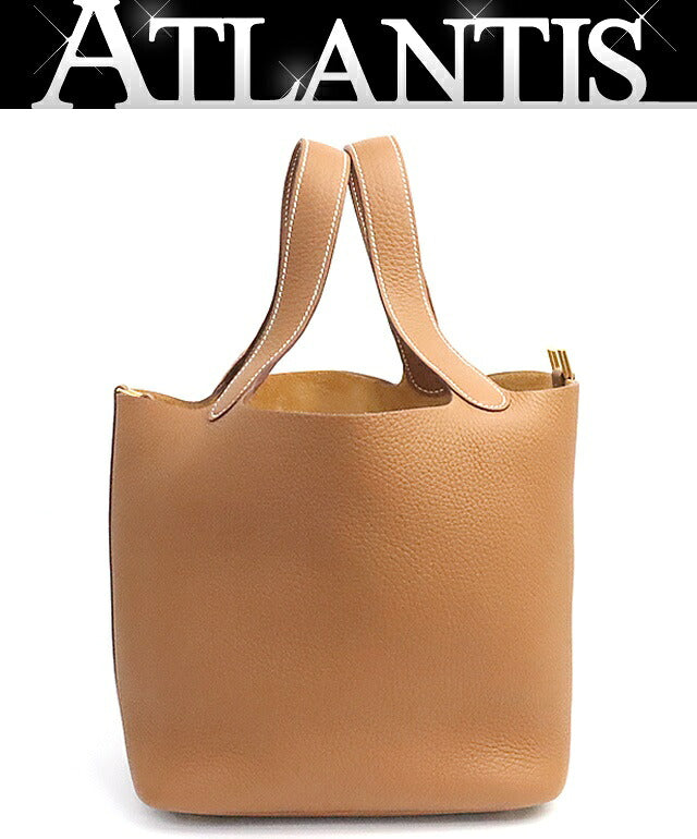 HERMES Picotin Lock MM Taurillon Handbag Gold Size ONE SIZE