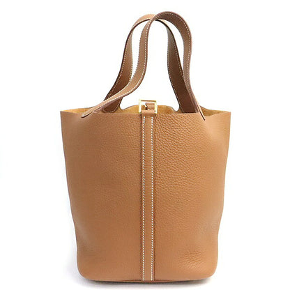 HERMES Picotin Lock MM Taurillon Handbag Gold Size ONE SIZE