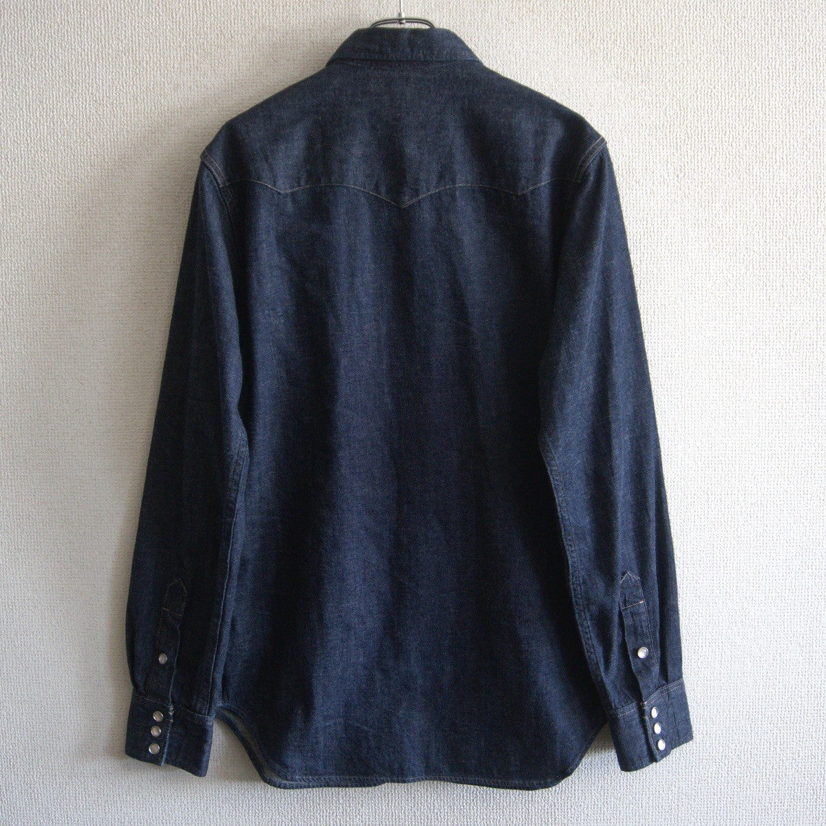 RRL Indigo Buffalo Denim Western Shirt Concho Button Size S