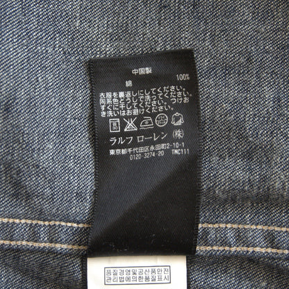 RRL Indigo Buffalo Denim Western Shirt Concho Button Size S