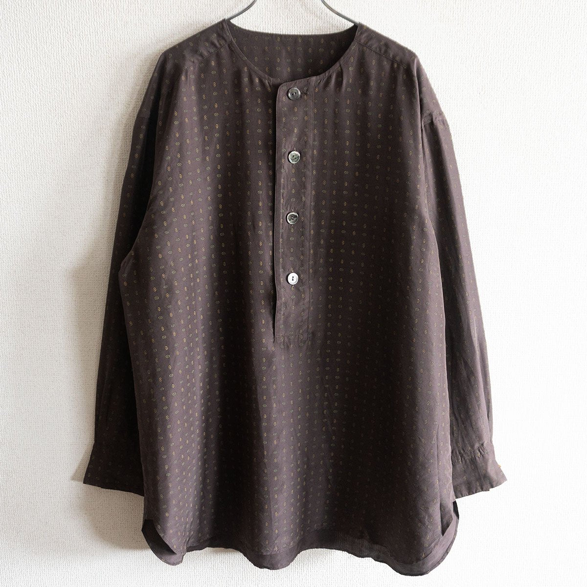 Arts & Science Patterned Pullover Silk Shirt Brown Size 3