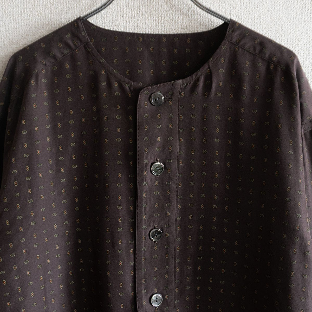 Arts & Science Patterned Pullover Silk Shirt Brown Size 3
