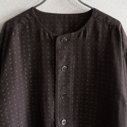 Arts & Science Patterned Pullover Silk Shirt Brown Size 3