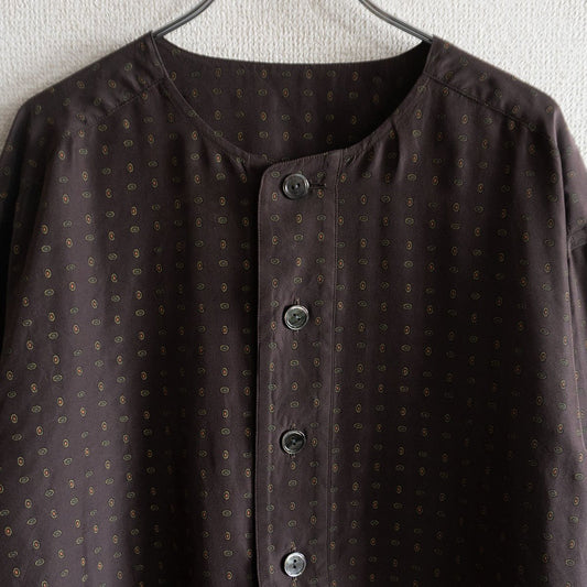 Arts & Science Patterned Pullover Silk Shirt Brown Size 3