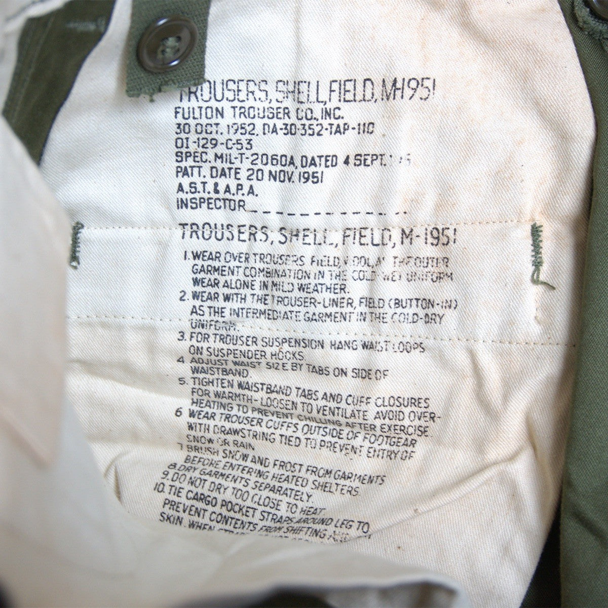 US ARMY 50S M-51 field trousers Cargo Pants Size MEDIUM/REGULAR