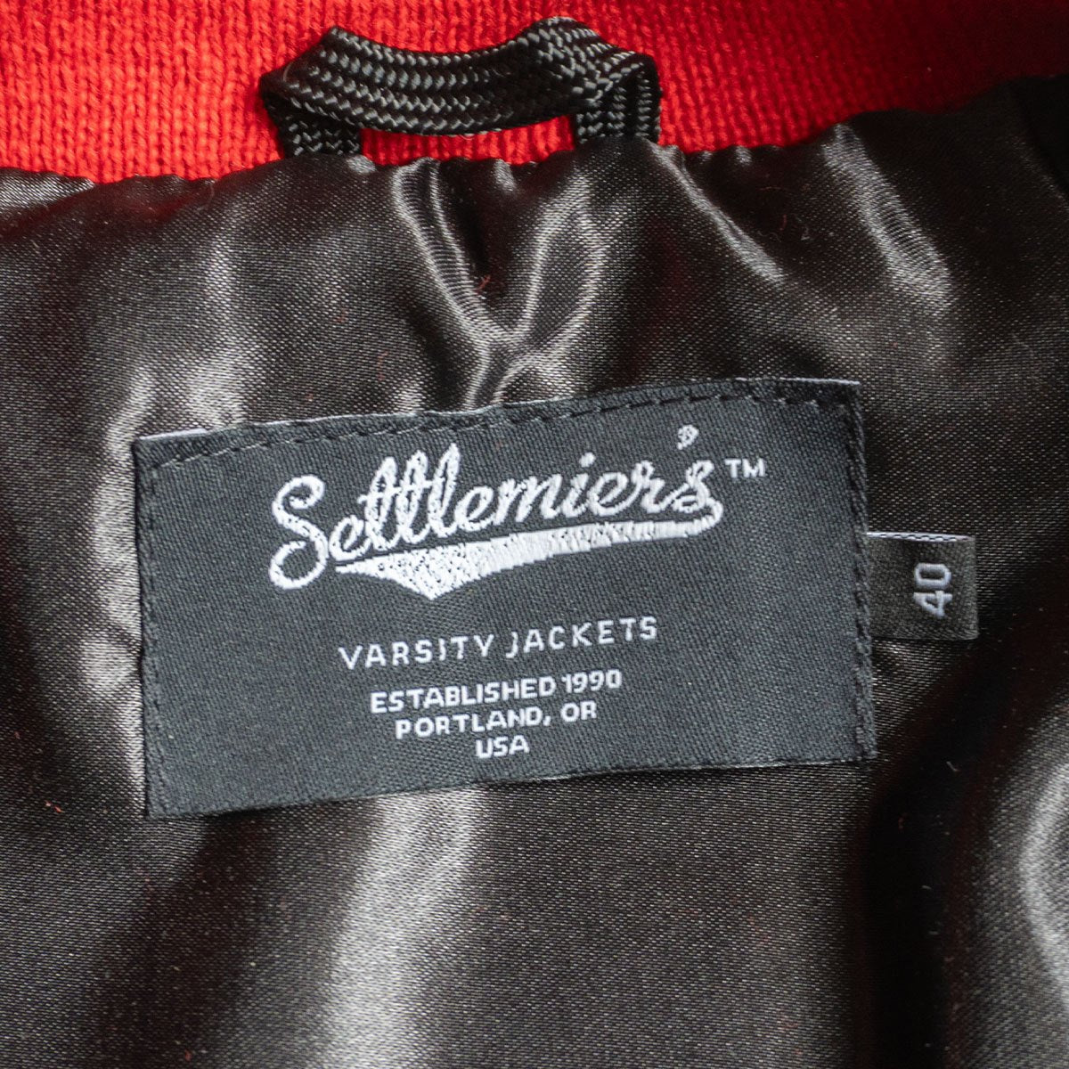 settlemiers x settlemiers Melton Leather Varsity Jacket Size 40