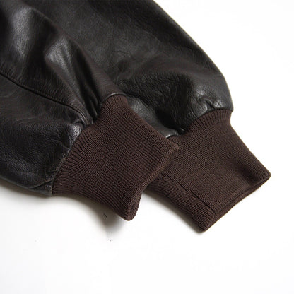 L.L. Bean 80S A-2 Leather Flight Jacket Brown Size 42