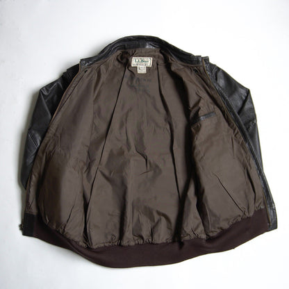 L.L. Bean 80S A-2 Leather Flight Jacket Brown Size 42