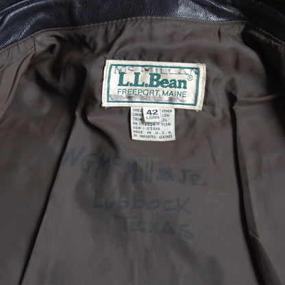 L.L. Bean 80S A-2 Leather Flight Jacket Brown Size 42