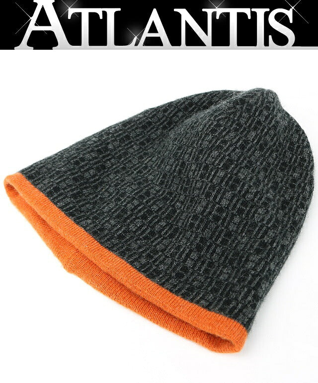 HERMES All-Over H-Logo Cashmere Beanie Multi Size XL
