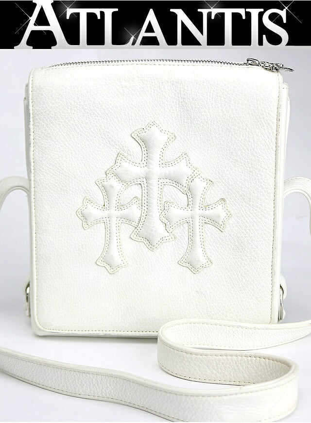 CHROME HEARTS PLUG Leather White SV925 Shoulder Bag Size ONE SIZE