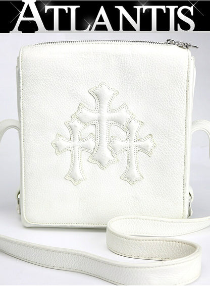 CHROME HEARTS PLUG Leather White SV925 Shoulder Bag Size ONE SIZE