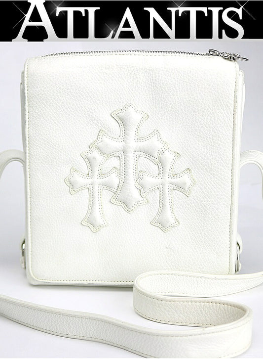 CHROME HEARTS PLUG Leather White SV925 Shoulder Bag Size ONE SIZE