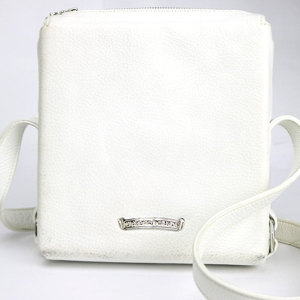 CHROME HEARTS PLUG Leather White SV925 Shoulder Bag Size ONE SIZE