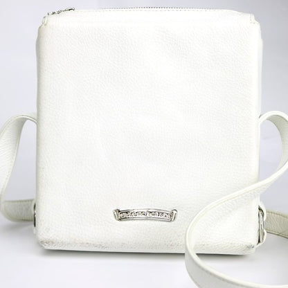 CHROME HEARTS PLUG Leather White SV925 Shoulder Bag Size ONE SIZE