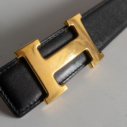 Hermes Constance Reversible Belt Black x Brown Size 100