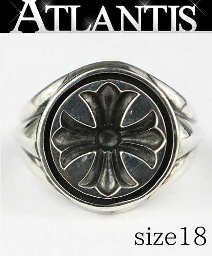 CHROME HEARTS CH Plus Seal Stamp Silver Ring Size ONE SIZE