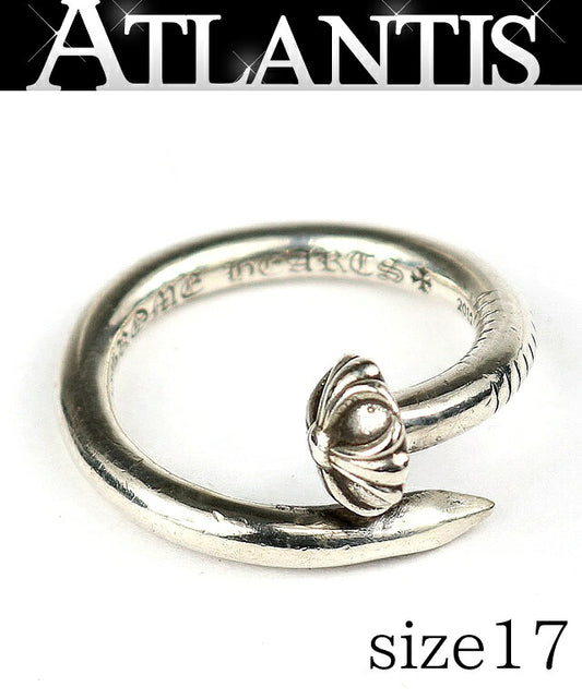 CHROME HEARTS Crossball Nail 925 Silver Ring Size US 8