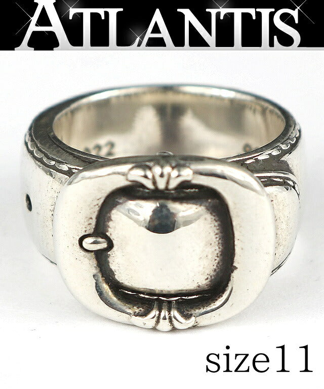 CHROME HEARTS Large Belted Silver Ring Size ONE SIZE