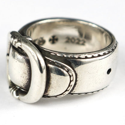 CHROME HEARTS Large Belted Silver Ring Size ONE SIZE