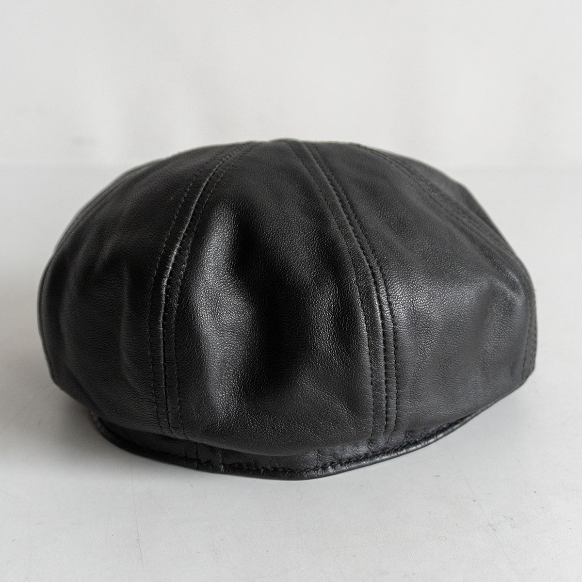 NEW YORK HAT Leather flat cap Hat Black Size L