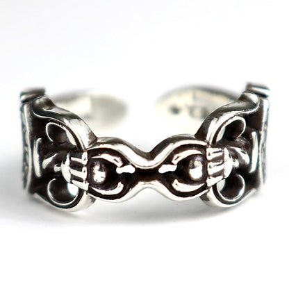 CHROME HEARTS Double Dagger Pave Ring SV925 Size ONE SIZE