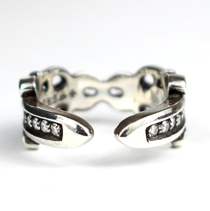 CHROME HEARTS Double Dagger Pave Ring SV925 Size ONE SIZE