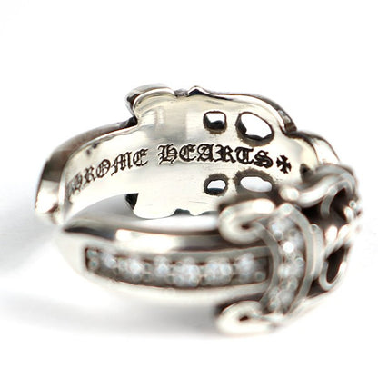 CHROME HEARTS Double Dagger Pave Ring SV925 Size ONE SIZE