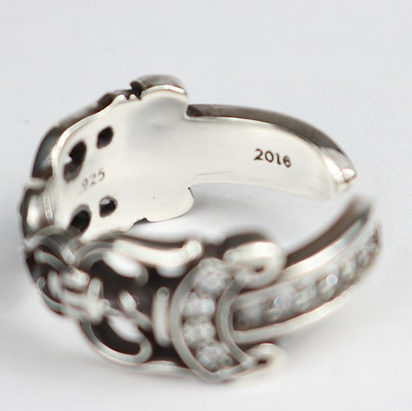 CHROME HEARTS Double Dagger Pave Ring SV925 Size ONE SIZE
