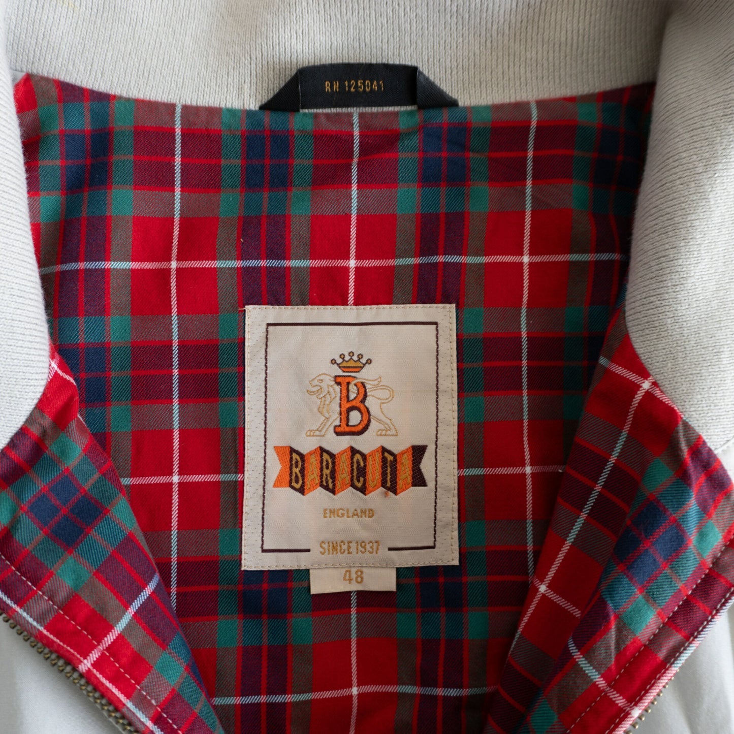 BARACUTA G9 Swingtop Harrington Jacket Off-White Size M
