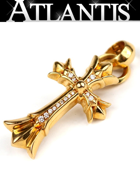 CHROME HEARTS 22K Double CH Diamond Pendant Size ONE SIZE