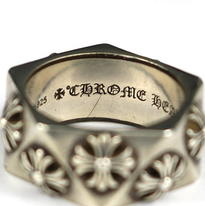 CHROME HEARTS Pentagon CH Plus 925 Silver Ring Size ONE SIZE